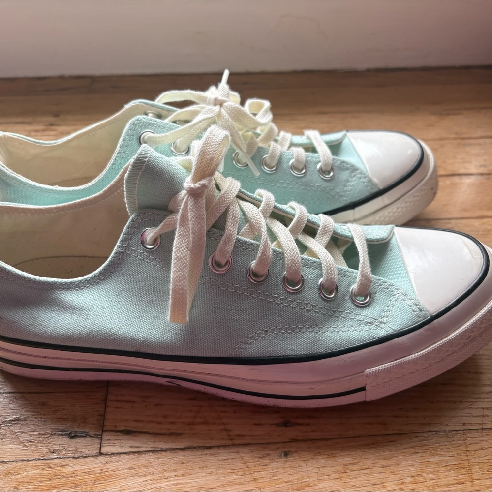 Converse Low Top Sneakers in Mint Green and White